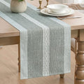 Artoid Mode Grey Braided Striped Rustic Chenille Table Runner