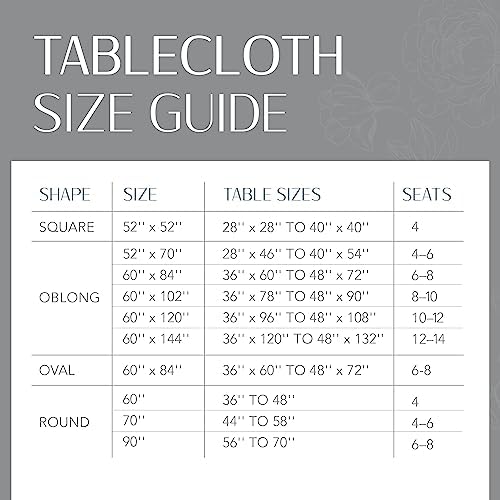 Continental Solid Texture Water Resistant Tablecloth, Ivory - 70" W x
