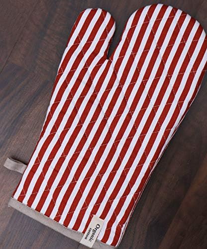 AMOUR INFINI Striped Pot Holders and Oven Mitts Heat Resistant Non