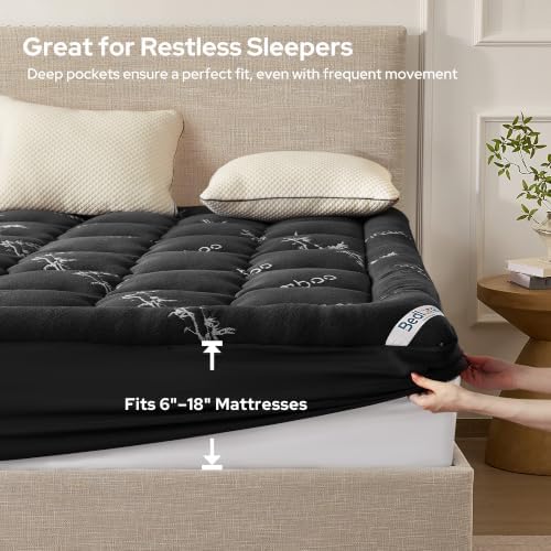BEDLORE Queen Mattress Topper, Thick Soft Pillow Top Bed Topper