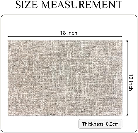 Softalker Faux Linen Cloth Placemats Set of 8-12 x 18 Inch, Cream