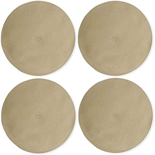 tag 15 in. Round Handwoven Placemats Set of 4 Beige Beige