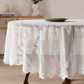 Warm Home Designs 90 Inch Ivory Crochet Tablecloth. SIT Ivory Round 90