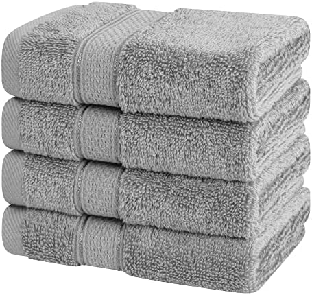 American Soft Linen Salem Washcloth Sets, 4 Piece Luxury 600 GSM 100%