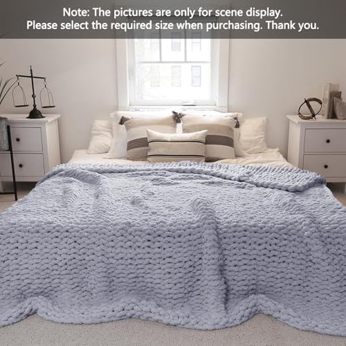 Wttfc Chunky Knit Blanket, Luxury Chunky Knit Blanket Throw, Chunky