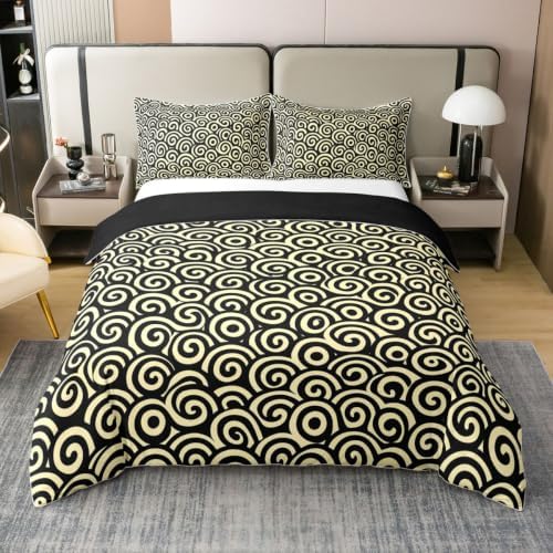 Feelyou Spiral Duvet Cover 100% Cotton Queen Size