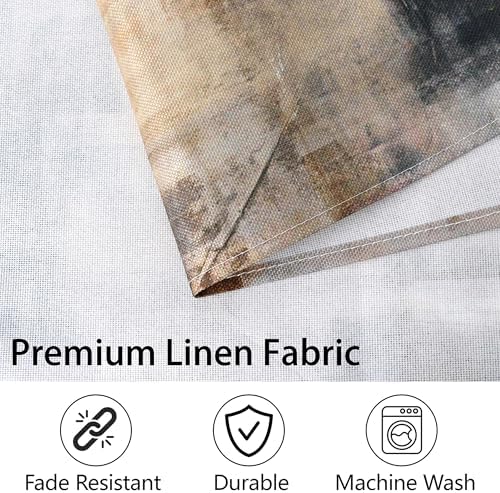 Brown and Gray Placemats Washable, Linen Rectangular Place Mats Set of