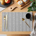 Abstract Classic Striped Placemats Set of 6 Washable Table Mats for