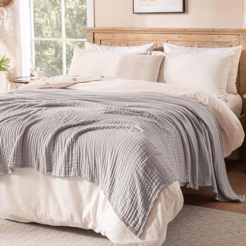 Exclusivo Mezcla 100% Cotton 6-Layer Muslin Blanket King Size, Light