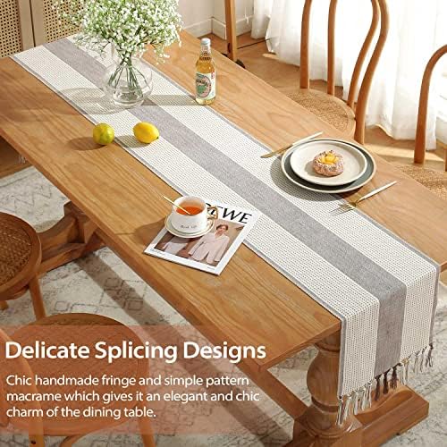 Rustic Farmhouse Table Runner 90 Iches Long Burlap Style 13“ x 90"