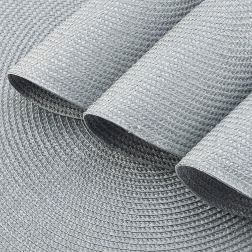 Winknowl Round Braided Placemats Set of 4 Washable Woven Heat