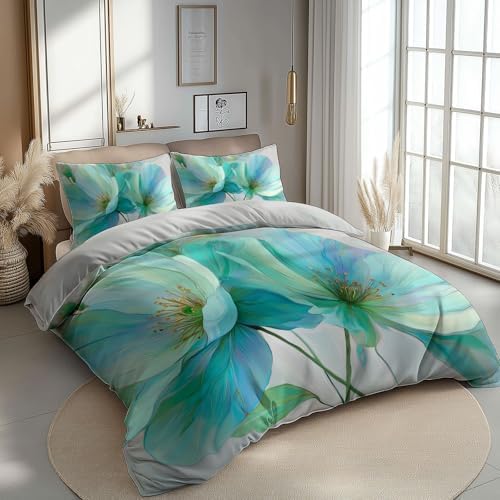Light Gray Duvet Cover Set King Size, Kids Teens Minimalist Style