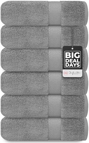 Infinitee Xclusives Premium Grey Bath Towels Set Pack of 4 + Hand