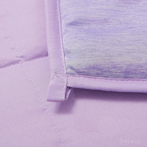 Satwip Purple Weighted Blanket 10 lb, Cooling Weighted Blanket for Hot