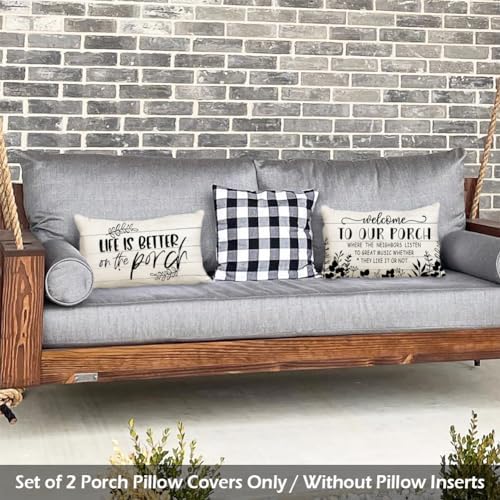 Porch Pillows Outdoor Chair Patio Furniture Pillow Covers 18x18