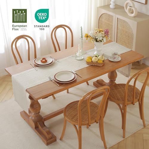 100% Pure French Linen Table Runner (Natural,14x132 Inch)