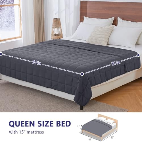 yescool King Size Weighted Blanket for Adults 25lbs, 80” x 87”, Black