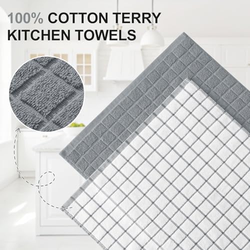 Homaxy Waffle Weave Dish Cloths and Large Premium Cotton Kitchen