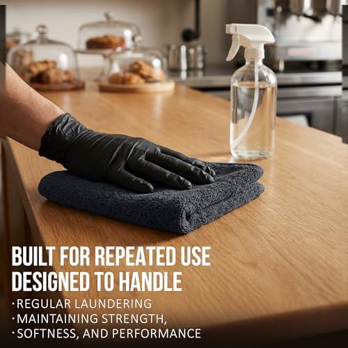 RIVERSIDE 24 Pack Wash Cloths for Showering, 12x12 inches, Dark Gray