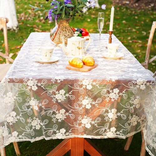 JE JOUE French Embroidery Lace Tablecloth - Round/Rectangular/Square