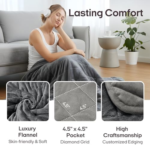 ZonLi Weighted Blanket for Adults (60"x80",20lbs, Warm Grey)