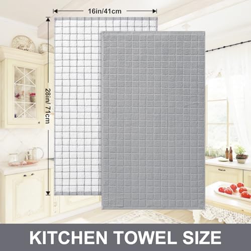 Homaxy Large Premium Cotton Kitchen Towels 16"x 28", 6 Pack, Light