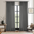 Dark Gray Linen Pinch Pleated Light Filter Curtains 96 Inches Long 2