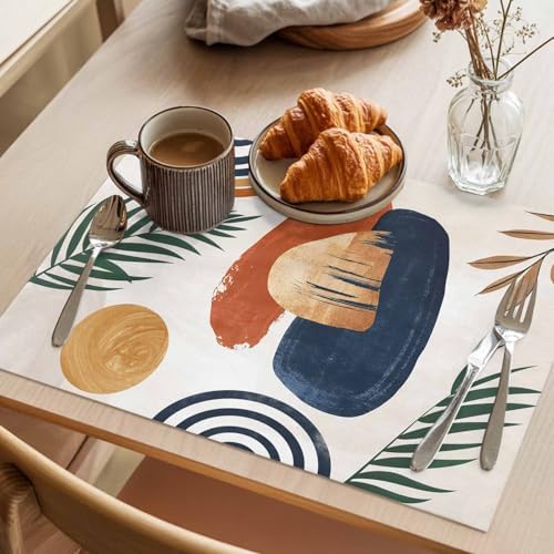 Placemats Set of 8, Boho Woven Placemat, Linen Place Mats for