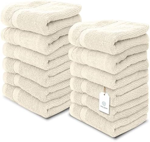 White Classic 2 Ivory Bath Sheet Towels 35 x 70, 6 Hand Towels 16 x 30