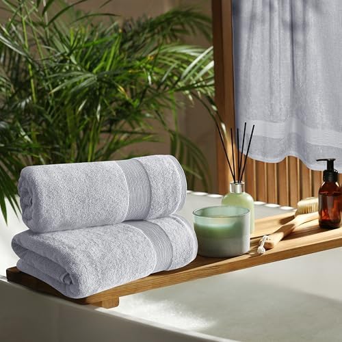 Belizzi Home 4 Pack Bath Towel Set 27x54, 100% Ring Spun Cotton, Ultra