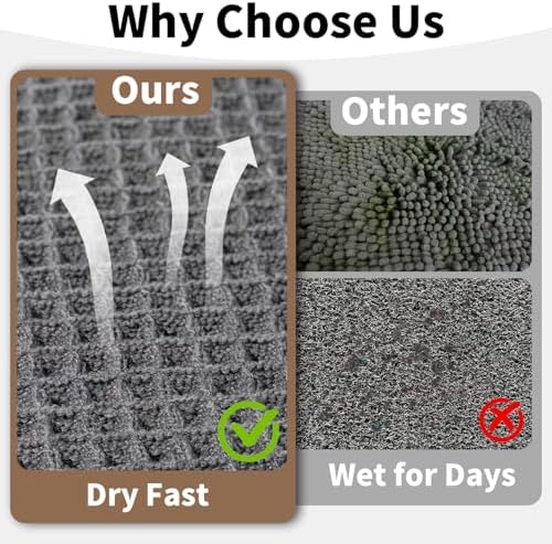 Bathroom Rugs Sets 2 Piece - Waffle Bath Mat Non Slip, Washable