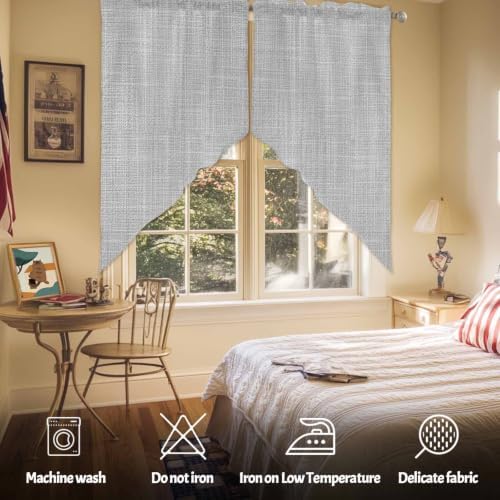 Silver Gray Solid Swag Valance Curtains Minimalist Cloth Cool Gray