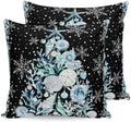 26 x 26 Pillow Covers Set of 2, Coastal Christmas Trees Decorative