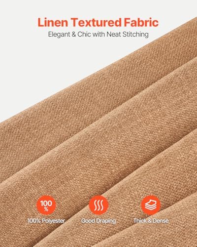 VEVOR Natural Linen Curtains, 52 x 84 inch 2 Panels Set, Grommet Light