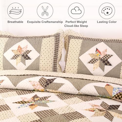 YAYIDAY Quilts Queen Size Patchwork Bedspread Set