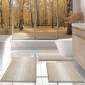BSICPRO Bathroom Rugs Sets 3 Piece, U-Shaped Toilet Mat Sets, Light