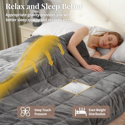 Topblan Sherpa Fleece Weighted Blanket for Adults, 12lbs 48 x 72 Twin