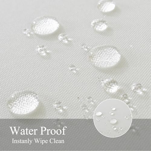 JIALE White Table Cloth Square Tablecloth 60 x 60 Inches Spill-Proof
