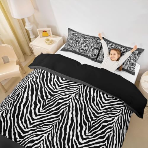 Erosebridal Zebra Print King Duvet Cover Geometric Stripes Comforter