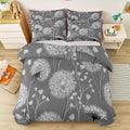 Duvet Cover King 3 Pieces Minimalist Lines Plants Dandelions Bedding