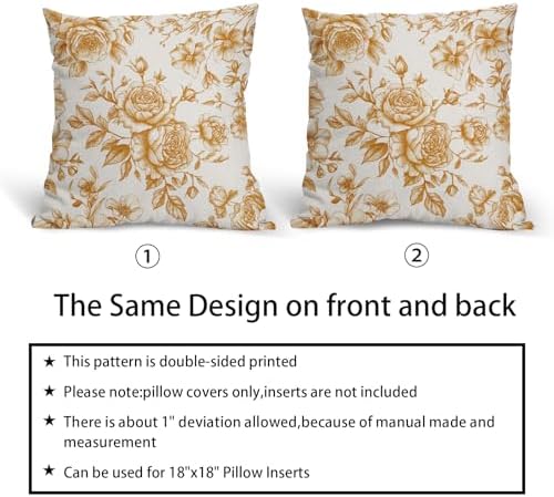Yellow and Cream Floral Throw Pillow Covers Yellow Cushion Case 20 x