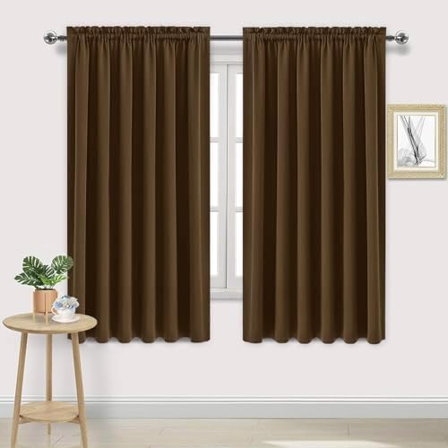 DWCN Wide Blackout Curtains for Bedroom Living Room 70 x 72 Inch Long