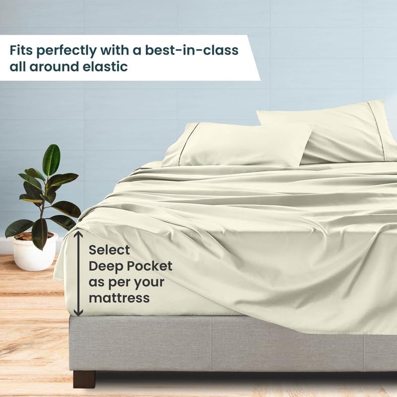 4 Piece Sheet Set – Real 400 Series 100% Egyptian Cotton, 7–9 Inch