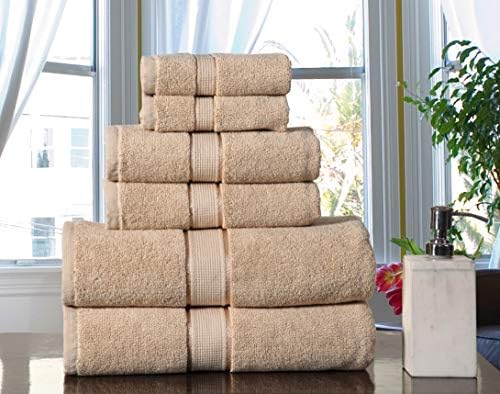 100% Luxurious Cotton 600 GSM 6PC Bath Towel Set (Taupe)