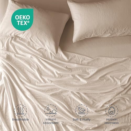 SLEEP ZONE Twin Sheet Set, 3 Pcs Soft Prewashed Luxury Bedding Sheets