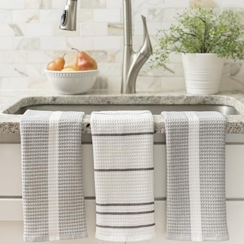 Benson Mills Hilda Set of 3 Kitchen Towels (18” X 28”, Charcoal)