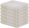 Mordimy Cotton Waffle Weave Dish Cloths, 12"x 12", 6 Pack, Beige &