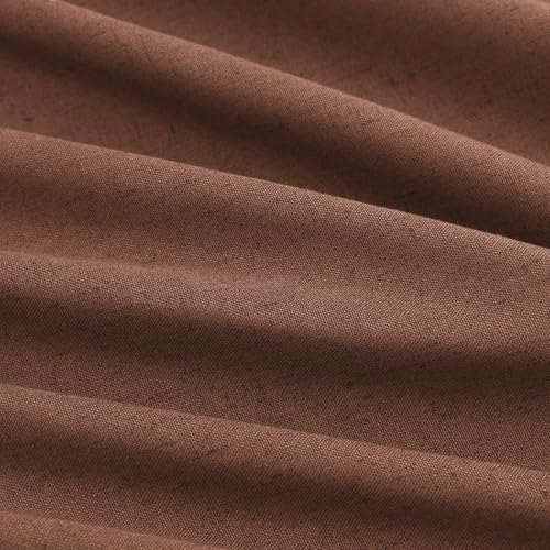Aersas Rustic Brown Pinch Pleated Linen Curtains 96 Inch Length 2