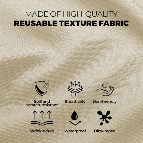 Decorelia Textured Fabric Rustic Round Tablecloth for Coffee Table