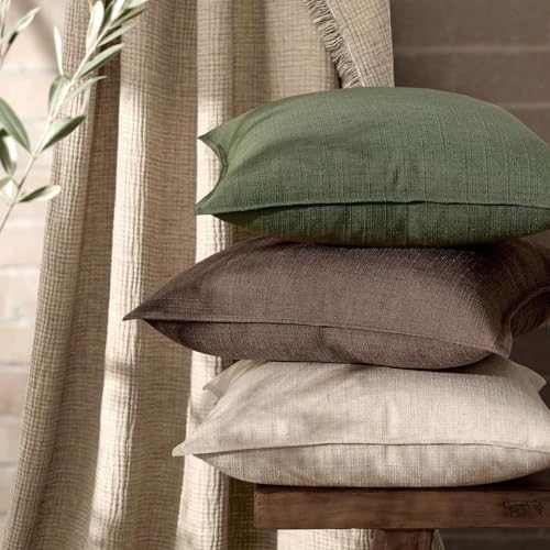 MIULEE Thick Textured Decorative Throw Pillow Covers 20x20 Inch Dark